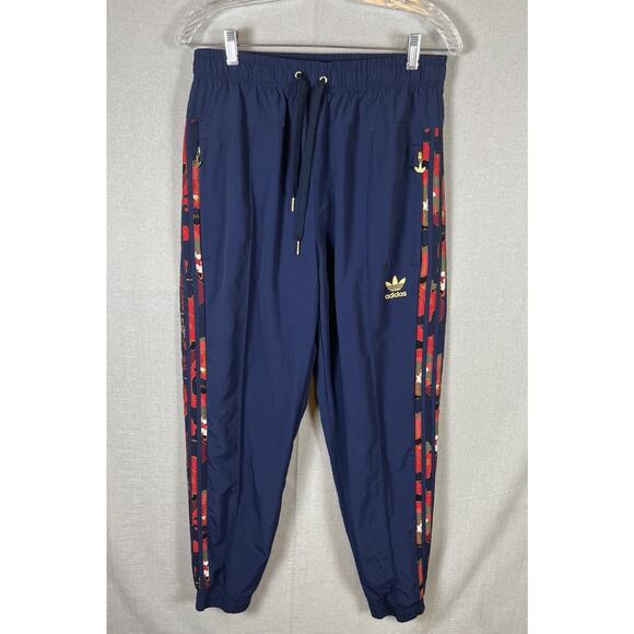 Adidas Track Pants Mens Blue Trefoil Three Stripes Joggers Lined Zip Pockets - Picture 4 of 15